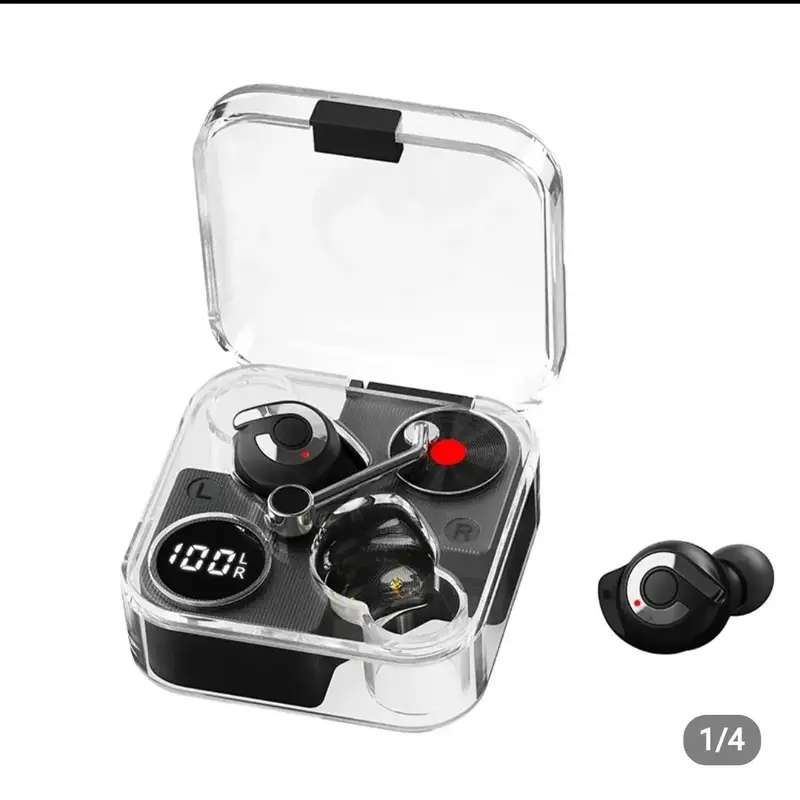 Crystal Transparent Gaming Earbuds (Black)